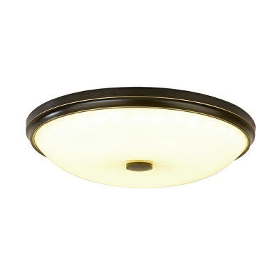 Traditional Dome Flush Lighting Glass Third Gear 1-Light Flush Mount Lamp for Bedroom