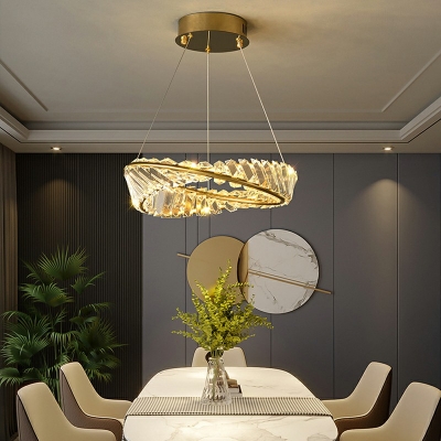 1-Light Chandelier Light Fixture Contemporary Style Circle Shape Metal Pendant Lighting Fixtures
