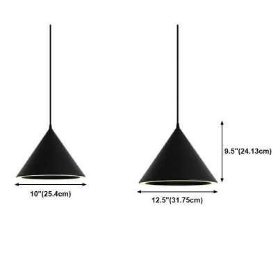 1-Light Drop Pendant Simple Style Cone Shape Metal Third Gear Hanging Lamp Kit