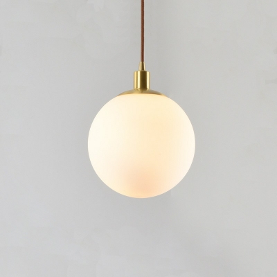 1-Light Pendant Lighting Minimalist Style Globe Shape Metal Hanging Light Fixtures