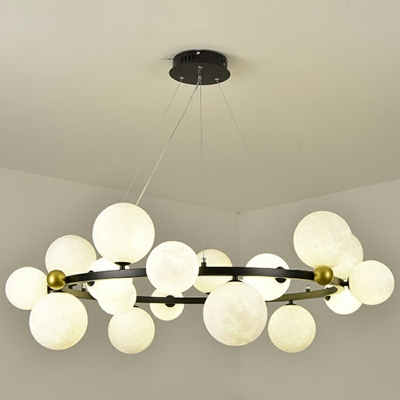 15-Light Hanging Chandelier Contemporary Style Globe Shape Metal Pendant Lighting Fixtures