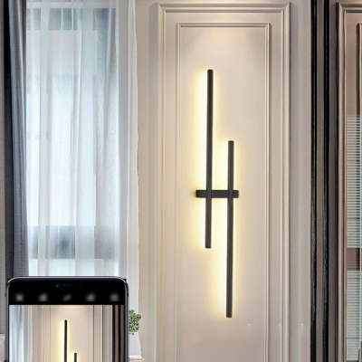 2-Light Sconce Lights Contemporary Style Linear Shape Metal Warm Light Wall Mount Light Fixture
