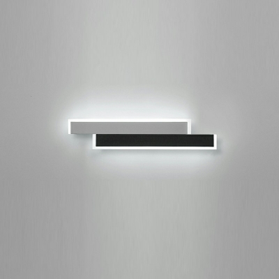 2 Lights Linear Wall Sconce Lighting Modern Style Metal Wall Light Sconce in Black