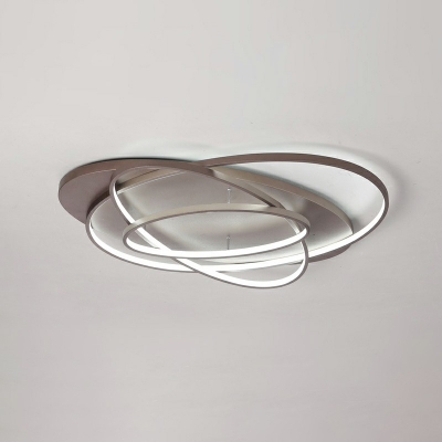 2 Lights Spheres Flushmount Lighting Modern Style Metal Flush Ceiling Light Fixture in Coffee