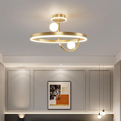 5-Light Chandelier Lamp Modernist Style Ring Shape Metal Pendant Lights