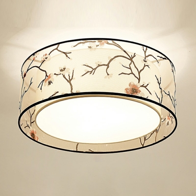 Chinese Style LED Flush-mount Light Cloth Celling Light for Living Room