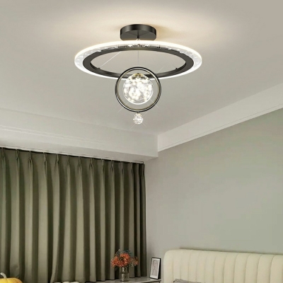 Contemporary Globe Flush Lighting Glass 2-Light Flush Mount Lamp for Bedroom