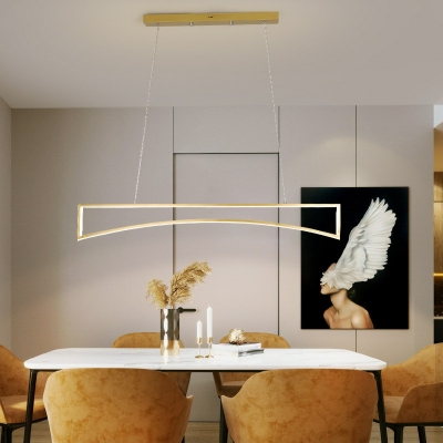 Contemporary Rectangle Island Lighting Fixtures Metallic Panels Island Lamps