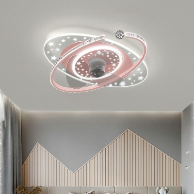 Creative Semi Flush Mount Ceiling Fixture Modern Ceiling Fan Light Fixture for Kid's Room