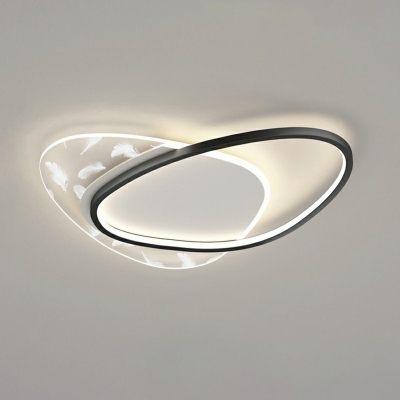 Geometric Flush Lighting Contemporary Metal 2-Light Flush Mount Lamp for Bedroom