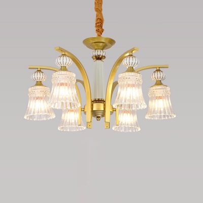 Glass Chandelier Lighting Fixtures Shaded Hanging Chandelier for Dining Room