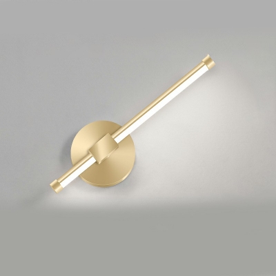 Linear Wall Lighting Fixtures Modern Style Metal 2-Lights Wall Mounted Light in Gold