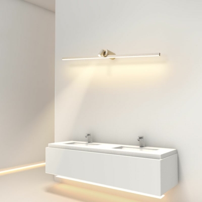 Minimalistic Linear Vanity Light Metal LED Flush Mount Wall Sconce for Bathroom