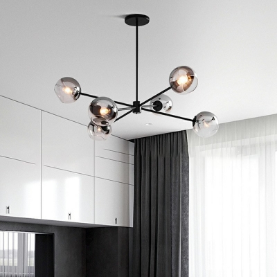 Modern Glass Chandelier Lighting Fixtures Simple Multi Light Pendant for Living Room
