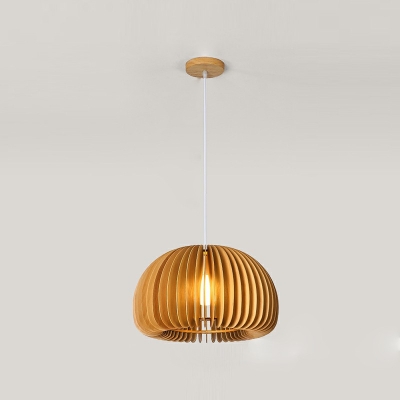Modern Pendant Lamp Wood 1-Light Down Mini Pendant for Bedroom