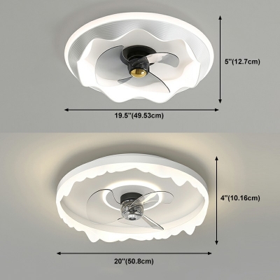 Simple Round Flush Mount Ceiling Light Fixture Metal Flush Fan Light Fixtures
