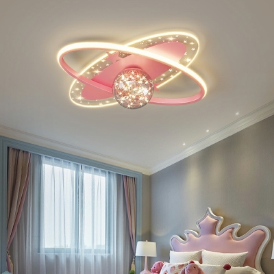 Sphere Flush Light Modern Glass 3-Light Flush Mount Lamp for Kid’s Room