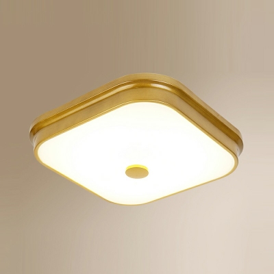 Squared Flush Lighting Traditional Glass Third Gear 1-Light Flush Mount Lamp for Bedroom