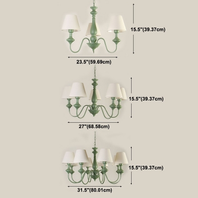 Traditional Chandelier Lighting Fixtures Fabric Ceiling Pendant Light for Living Room