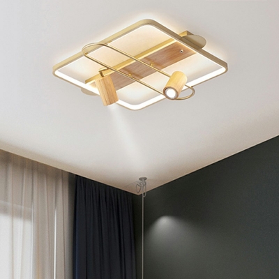 Wood LED Flush Mount Ceiling Light Fixtures Modern Ceiling Flush Mount for Living Room