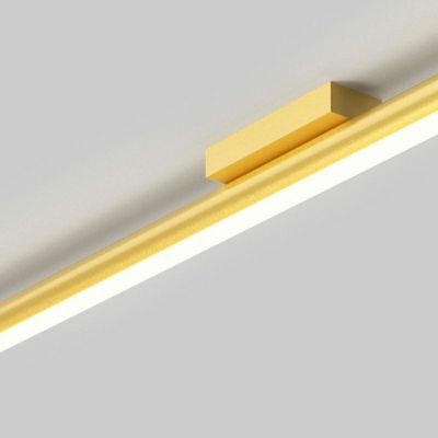 1-Light Flush Mount Minimalism Style Linear Shape Metal Ceiling Mounted Light