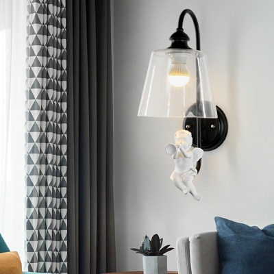 1-Light Sconce Light Fixture Kids Style Cone Shape Metal Wall Mounted Lighting