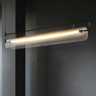 1 Light Strip Shade Hanging Light Modern Style Acrylic Pendant Light for Living Room