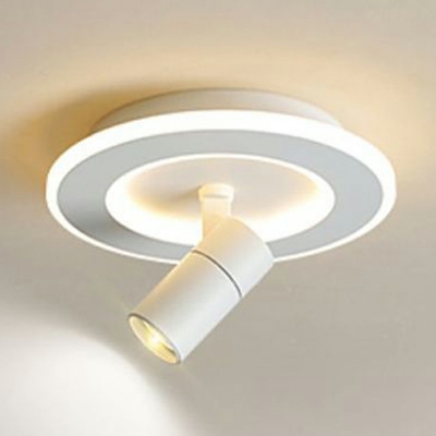 2-Light Flush Light Fixtures Minimalist Style Cylinder Shape Metal Flushmount Ceiling Lamp