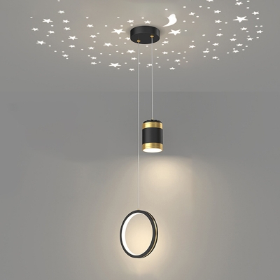 2-Light Hanging Lights Modernist Style Geometric Shape Metal Suspension Pendant