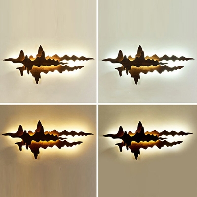 2-Light Sconce Lights Modernist Style Geometric Shape Wood Wall Mounted Light