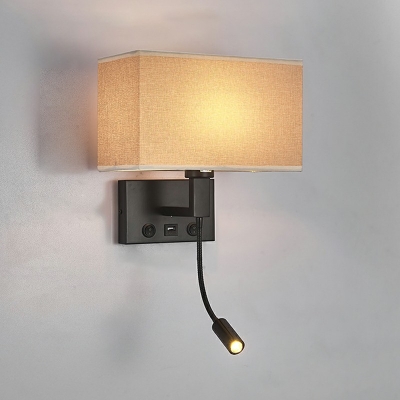2-Light Sconce Lights Modernist Style Rectangle Shape Metal Wall Mount Lighting