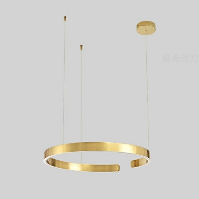 3-Light Chandelier Light Simplistic Style Ring Shape Metal Pendant Lighting