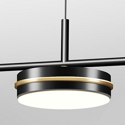4 Light Island Lights Modern Mounted Track Metal Island Pendant with Downlights for Dining Room