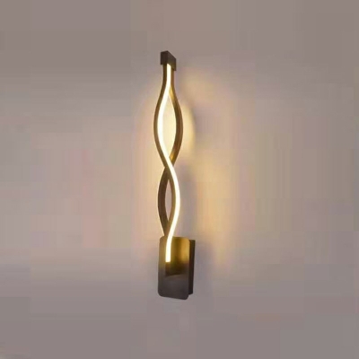 Black Curve Wall Sconce Lighting Modern Style Metal 1 Light Wall Light Fixture