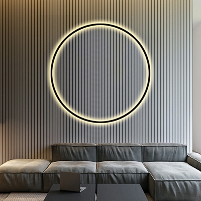 Contemporary Circular Wall Light Fixture Metal Sconce for Bedroom
