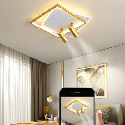Contemporary Geometric Flush Lighting Metal Flush Mount Lamp for Bedroom