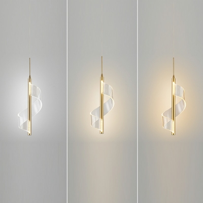 Contemporary Spiral Pendant Ceiling Lights Acrylic Ceiling Suspension Lamp