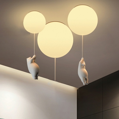 Creative Glass Semi Flush Mount Ceiling Fixture Contemporary Simplistic Ceiling Light Fixture for Bedroom