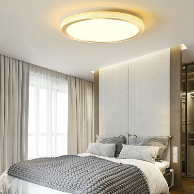 Crystal Flush Mount Ceiling Light Fixture Modern LED Close to Ceiling Lamp for Bedroom