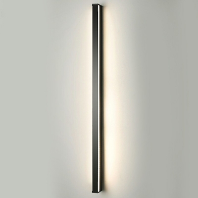 Flush Mount Wall Sconce Minimalist Metal LED Great Room Wall Lighting in Black