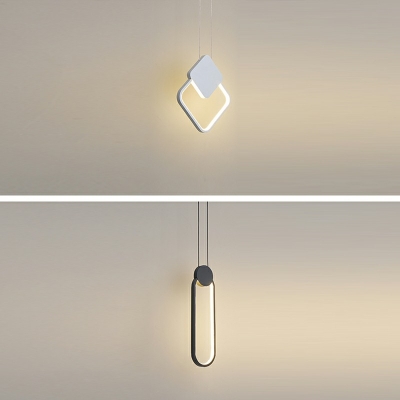 Geometric Pendant Lighting Contemporary Metal 1-Light Pendant Light for Bedroom