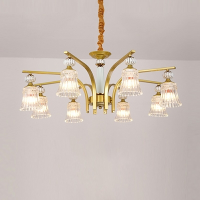 Glass Chandelier Lighting Fixtures Shaded Hanging Chandelier for Dining Room