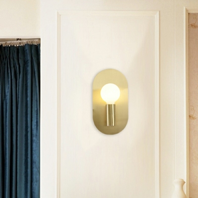 Glass Cylinder Wall Sconce Lighting Modern Style 1 Light Wall Sconces in Gold