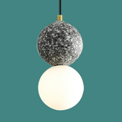 Stone Globe Hanging Light Fixtures Contemporary Pendant Lights for Living Room