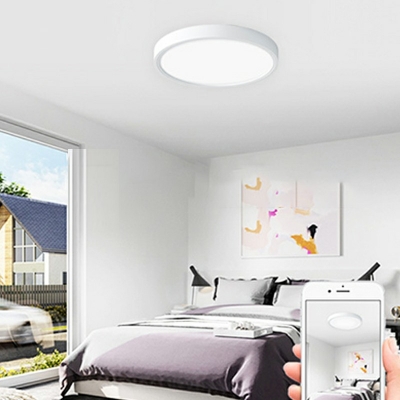White Round Flush Ceiling Light Modern Led Lighting for Living Room