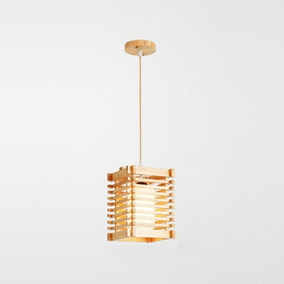 Wooden Pendant Lighting Fixture Single Light Ceiling Pendant Lamp for Bedroom