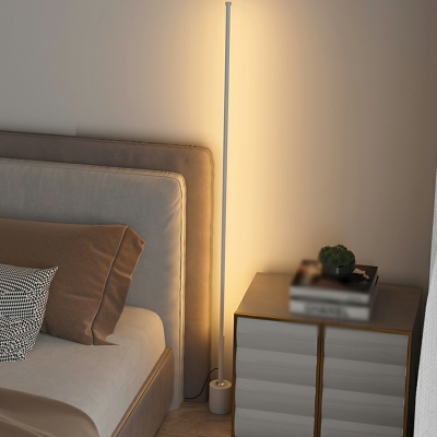 1-Light Floor Standing Lamps Minimalist Style Linear Shape Metal Stand Up Lamps