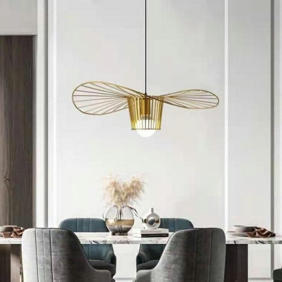 1-Light Hanging Ceiling Lights Modernist Style Geometric Shape Metal Pendant Lighting