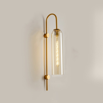 1-Light Sconce Light Fixture Industrial Style Cylinder Shape Metal Wall Lamps
