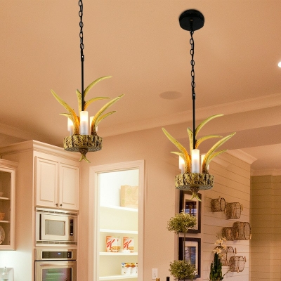3-Light Hanging Chandelier Contemporary Style Cancle Shape Metal Pendant Lighting Fixtures